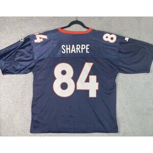 Vintage 1997 Starter Jersey Shannon Sharpe #84 Denver Broncos Mens 54 2XL Blue